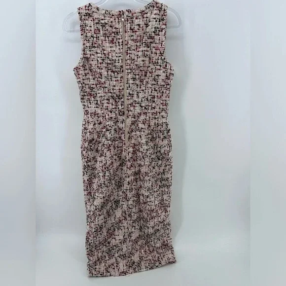 NWT En Saison Everleigh Midi Tweed Dress Beige Burgundy Size S - Picture 8 of 13